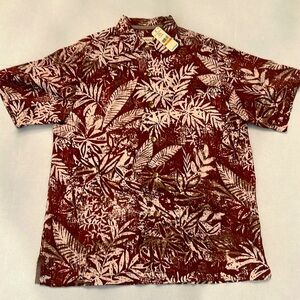 NWT Tommy Bahama Brazilia Batik Aged Claret 100% Linen Camp Shirt S M L A1